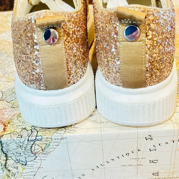 BP NWOB Sonny Glittery Lace-Up Platform Sneakers SZ: 8 M - Picture 8 of 9